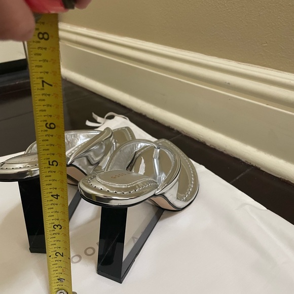 Good American Clear Wedge Sandals Size 7 Silver - Picture 6 of 9